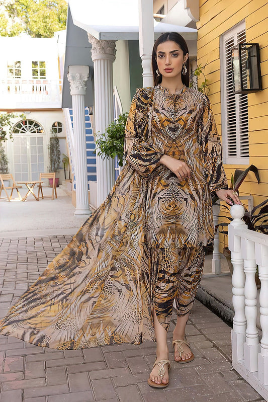 3PC Digital Printed Khaddar Unstitched Suit BB005