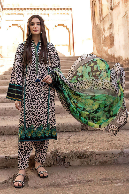 3PC Digital Printed Khaddar Unstitched Suit BB005
