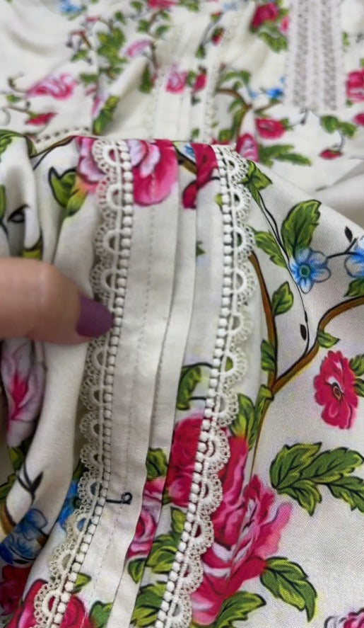 02-Piece Stitched Digital Print & Embroidered Doria Linen