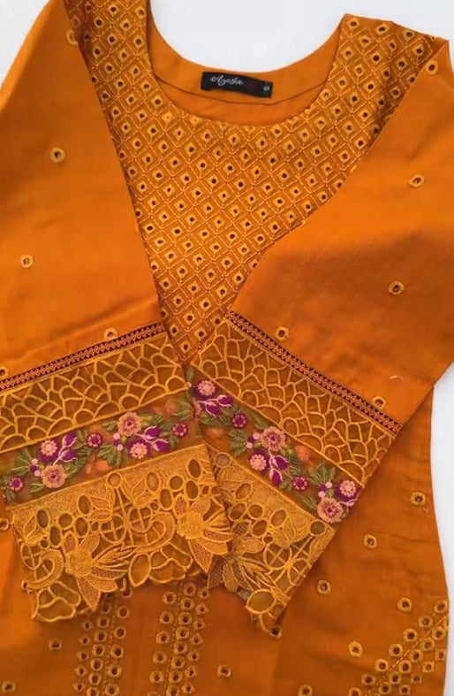 02-Piece Stitched  Embroidered Premium Quality Khaddar
