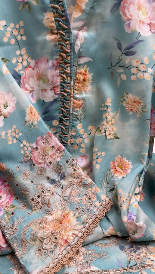 03-Piece Digital Print Doria Linen with Luxury Embroidered